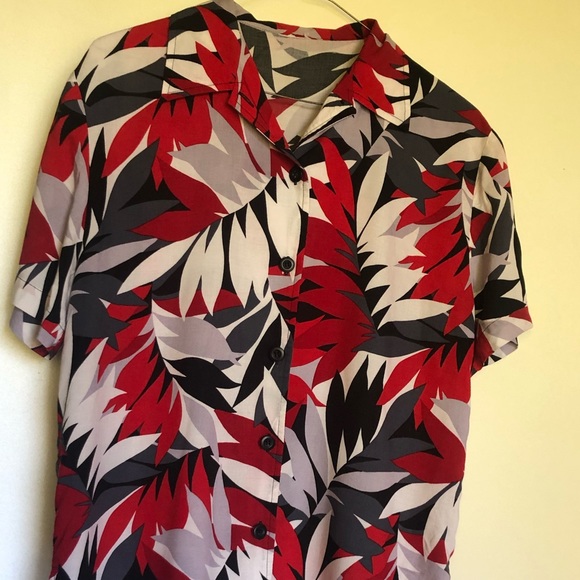 nature pattern bold colorful button down - Picture 1 of 3